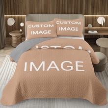 亚马逊跨境床盖绗缝被来图定数码印花薄被外贸空调被床上三件套