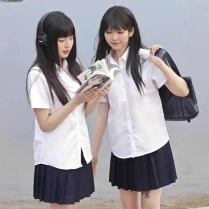 Jk Uniform Basic Shirt Female Preppy Style Summer Short-Sleeved School Uniform Middle School Student Japanese Style Jk Shirt Student Wear Jk Uniform Basic Shirt Female Preppy Style Summer Short-Sleeved School Uniform Middle School Student Japanese Style Jk Shirt Student Wear