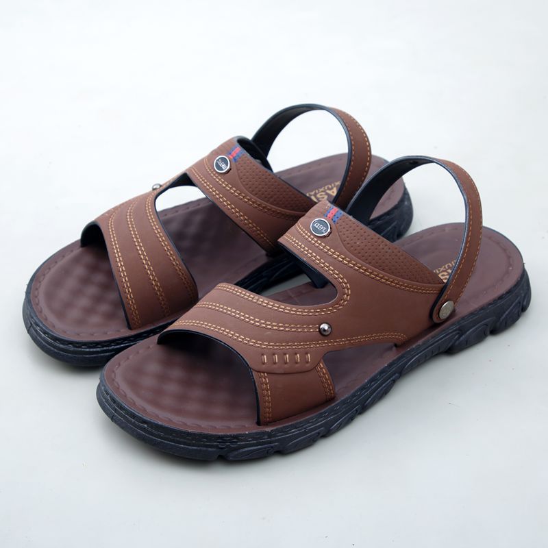 (2개) 샌들 남자 여름 뉴 오픈 토 유스 비치 신발 듀얼 사용 비치 샌들 및 슬리퍼 안티 슬립 남성용 샌들