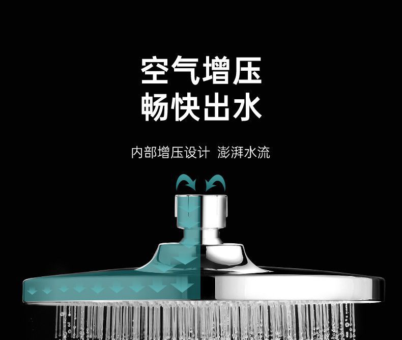 10-inch pressurized showerhead, overhead shower, large showerhead for rain shower, household shower head, bath set undefined