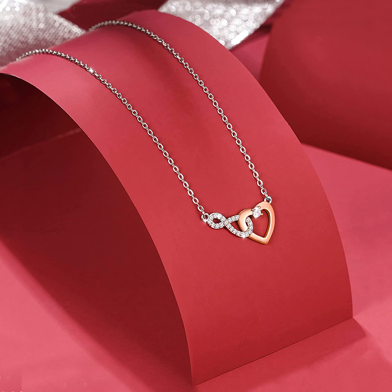 1 Piece Quantity Daily, Shopping Occasion 925 Sterling Silver Material 925 Sterling Silver Zircon Plating Inlay Heart Shape Pendant Necklace