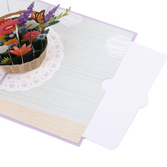 母親節立體賀卡 3D賀卡蝴蝶花叢花籃紙祝福卡紙