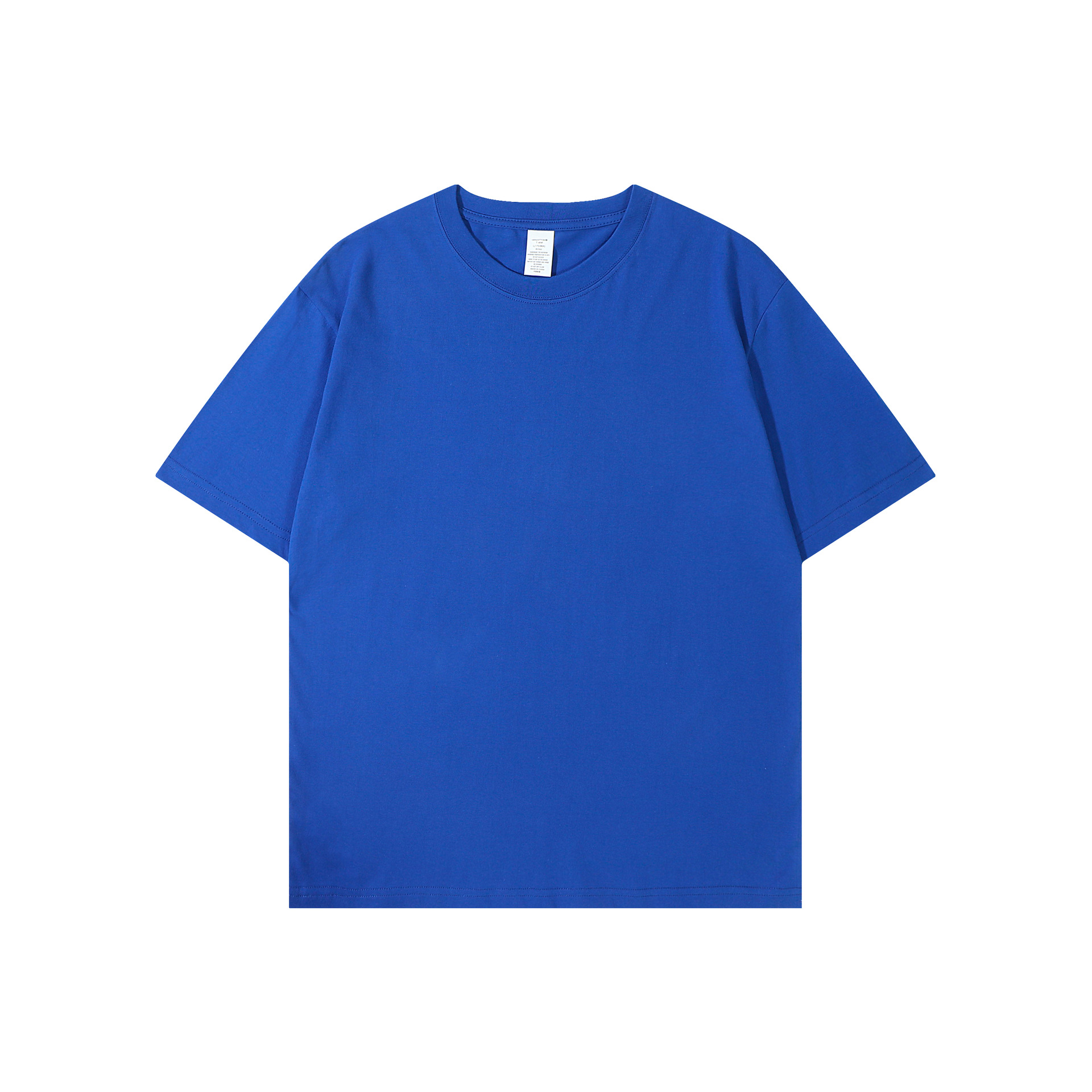 Camiseta de Verano para Mujer, 230g, Algodón Puro, Manga Corta, Holgada, Color Sólido, Camiseta Básica, Transpirable y Cómoda para Hombre