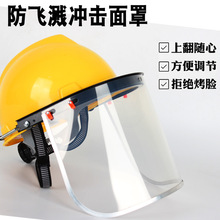 PVC防护面罩面具配安全帽防飞溅隔热电焊面罩防粉尘劳保打磨面屏