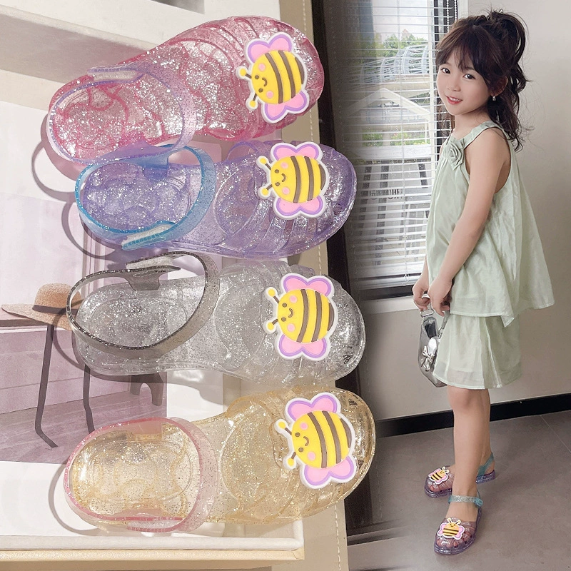 Трансграничные детские сандалии девочки ребенок новый летний водонепроницаемый баотоу обувь пляжная обувь желе обувь принцессы