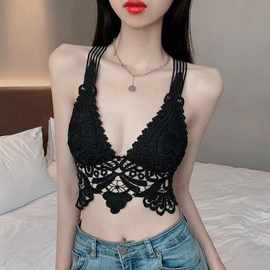 性感镂空美背吊带背心女带胸垫内搭外穿打底抹胸内衣夏薄款