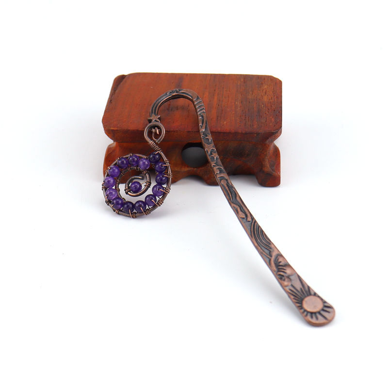 Retro personalizado nuevo hecho a mano con cuentas de colores Concha vida árbol marcador colorido cristal en forma de concha marcador BM05