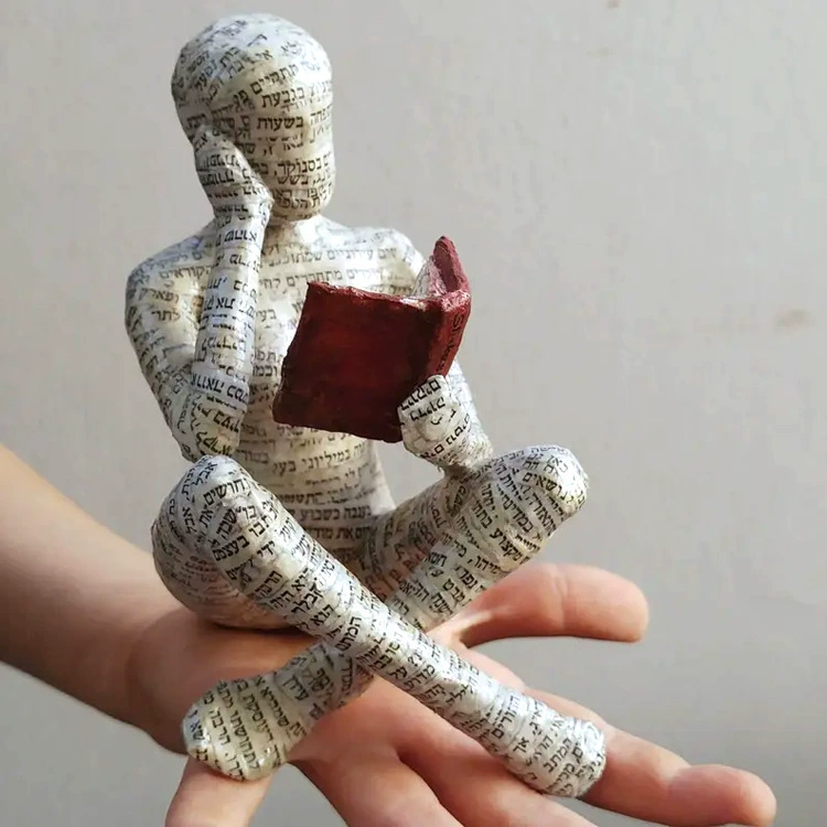 Кросс-бордер новый Reading Woman Reading Women's Palm Polying Model Packing Resin Book Bookstore Decoration