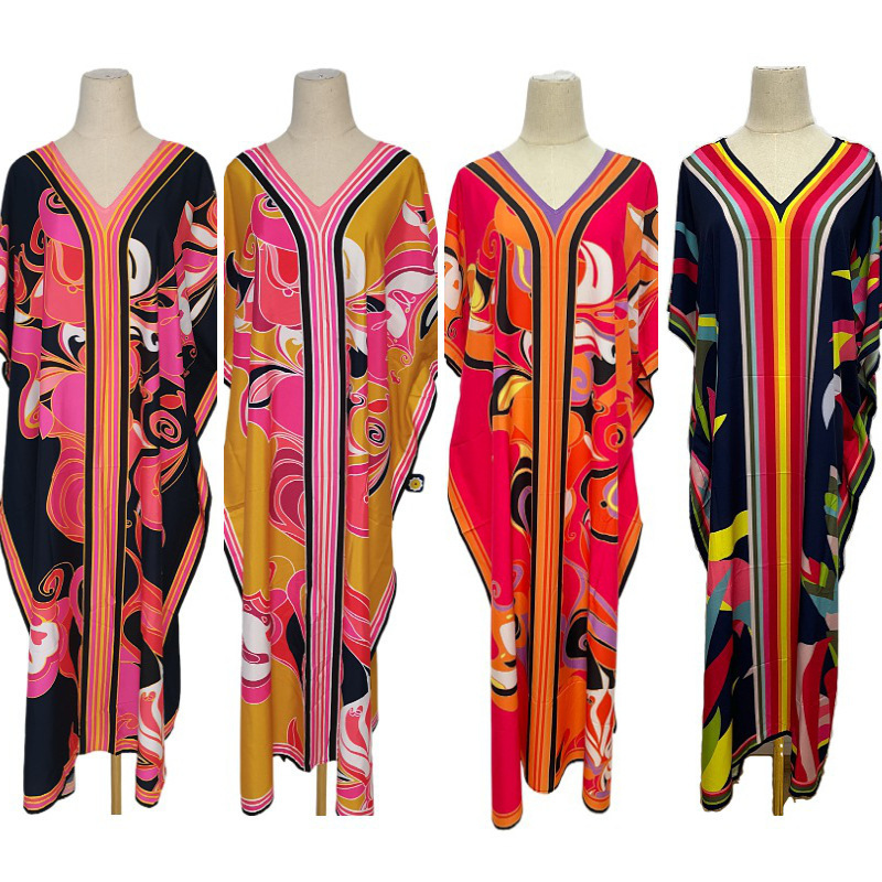 Beach Cover-up Popular PrinteD Cover-up Vacation Beach Skirt Bikini Cover-up Swimsuit Cover-up Sun Protection Shirt 5D203