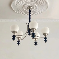 Retro French-style living room pendant light, Bauhaus-style bedroom main light, high-end sense Wabi-sabi restaurant designer living room lamp