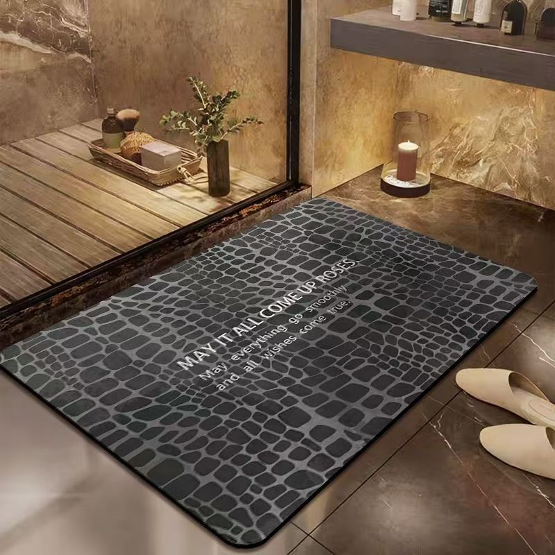 Leopard Print Diatomaceous Earth Bathroom Mat Non-slip Quick-dry_voghion.com