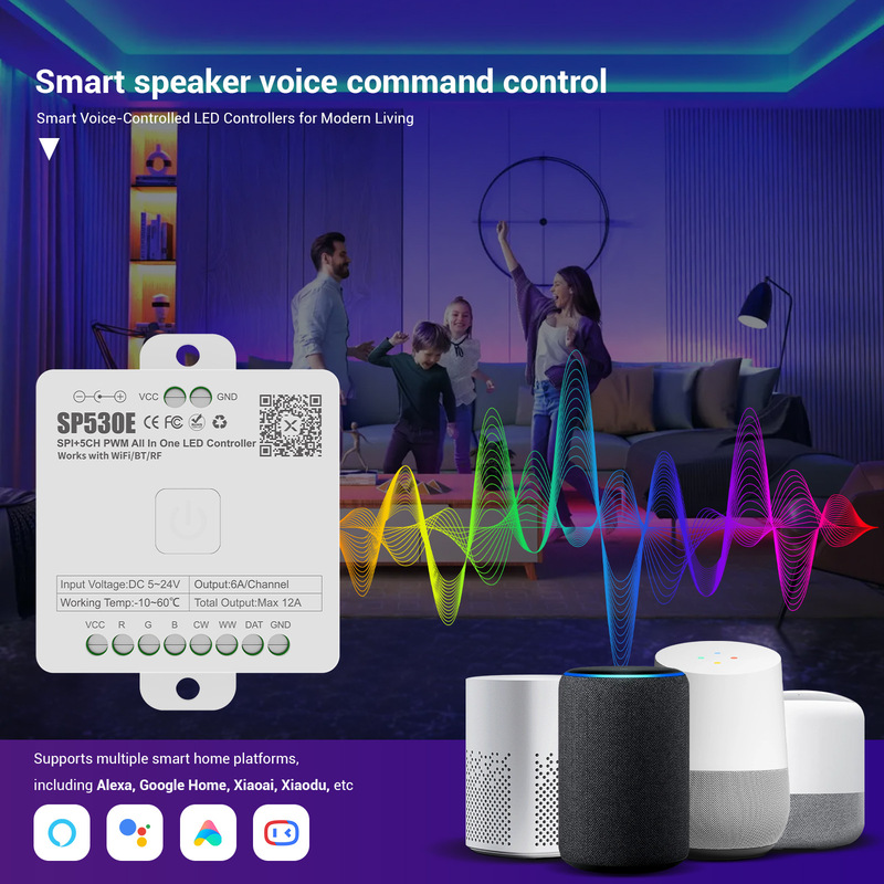 LED Controller SP530E Multiple Connection Modes Lighting Effects Music Capture Controller Smart Home LED Controller SP530E Multiple Connection Modes Lighting Effects Music Capture Controller Smart Home