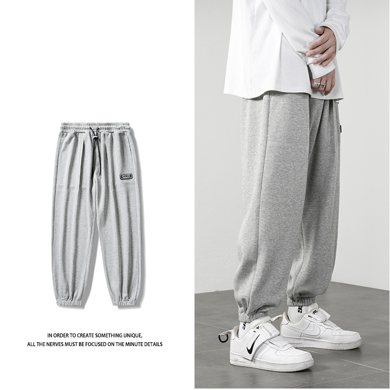 Autumn men's wear trousers Large motion Casual pants fashion Trend Ankle banded pants cotton material Simplicity Drawstring Men's sweatpants