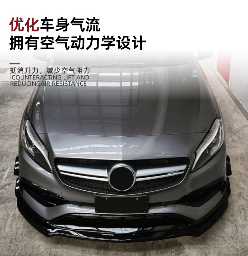 Applicable to Mercedes-Benz A- class W176 A200 A260 A45 AMG 2013-2018 front lip front shovel exterior decoration modification