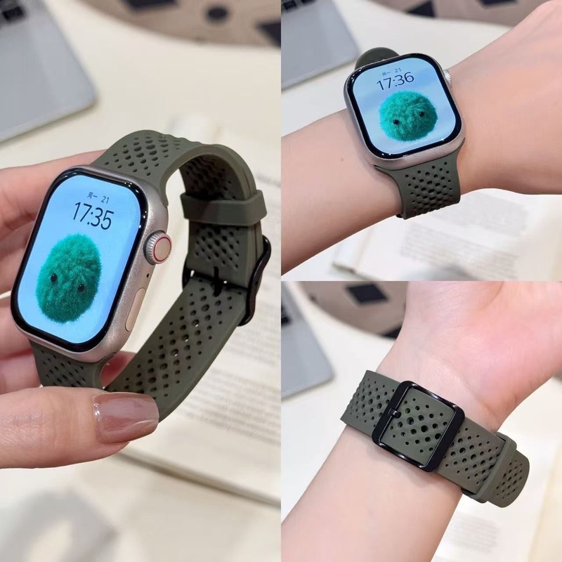 iwatch ストラップ S10 新しいスポーツ通気性穴シリコン Apple applewatch ストラップ 46 ミリメートルに適しています|undefined