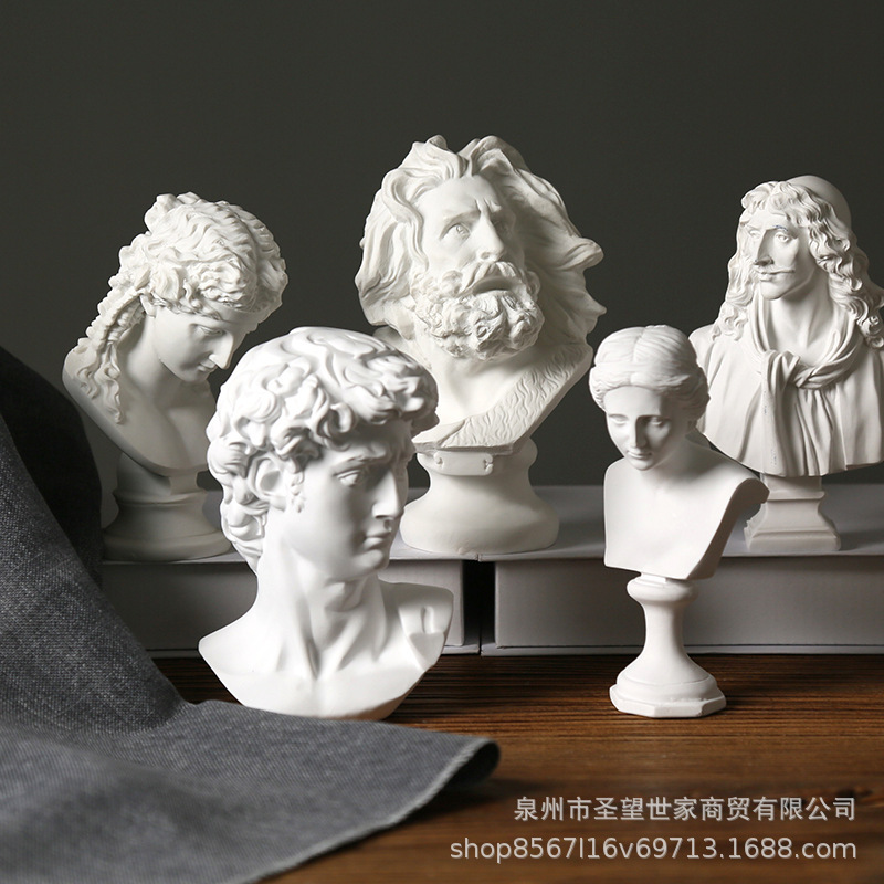 Nordic David Figure Resin Sculpture Gypsum Head Decoration Living Room Art Portrait Home Decorations