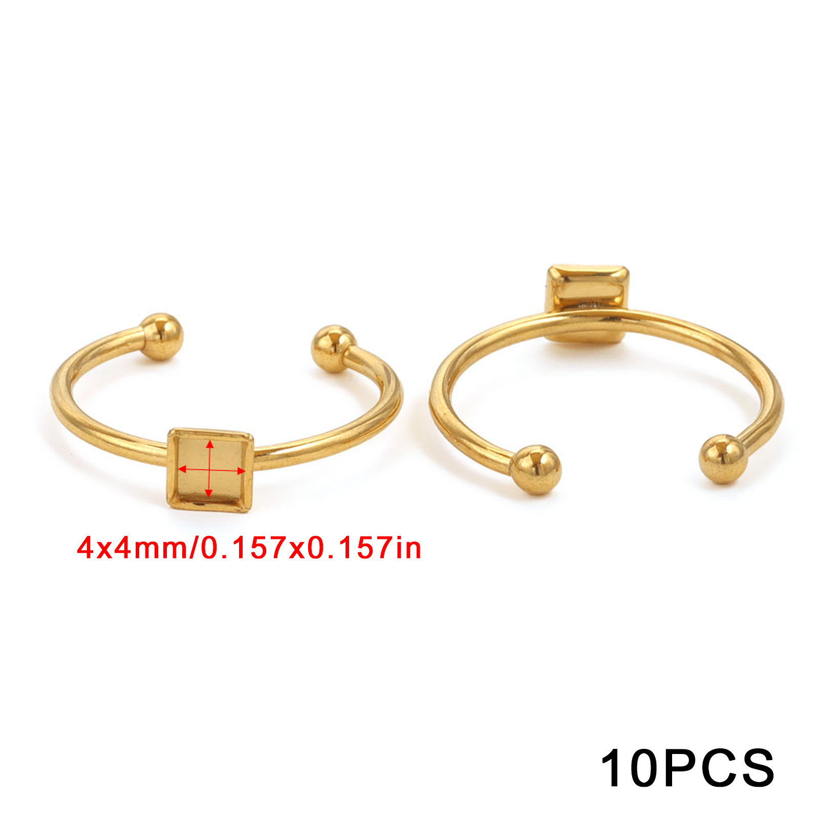 Acero inoxidable color-preservación pulido anillo titular DIY anillo plano anillo superficie horno oro incrustaciones perla apertura anillo titular Accesorios