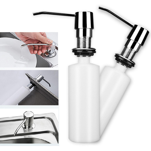 Cross-border kitchen stainless steel sink soap dispenser bathroom washing liquid hand soap dispenser hotel hand soap machine soap dispenser