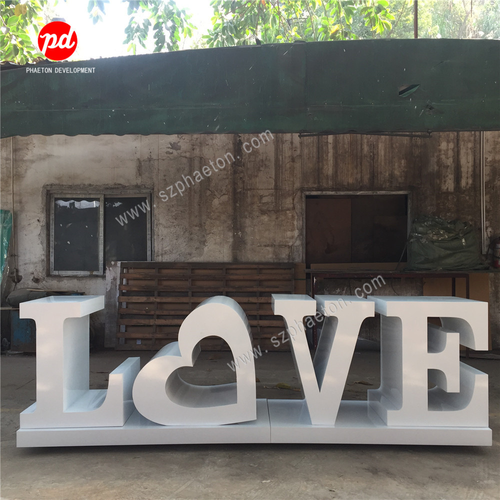 3D立体造型大字母桌子BABY派对生日蛋糕摆台铁艺婚庆LOVE落地字母