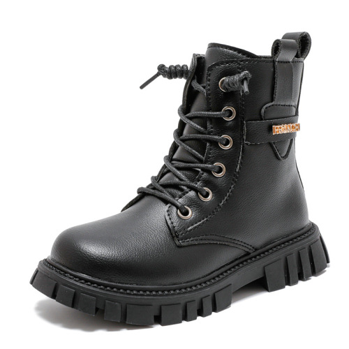 女童靴子秋冬季2024新款韩版儿童马丁靴中大童女孩单靴公主皮短靴