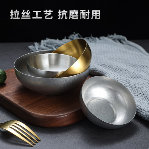 304 Korean stainless steel rice bowl, sauce bowl, kimchi bowl, condiment bowl, snack bowl, cold dish bowl, creative golden barbecue