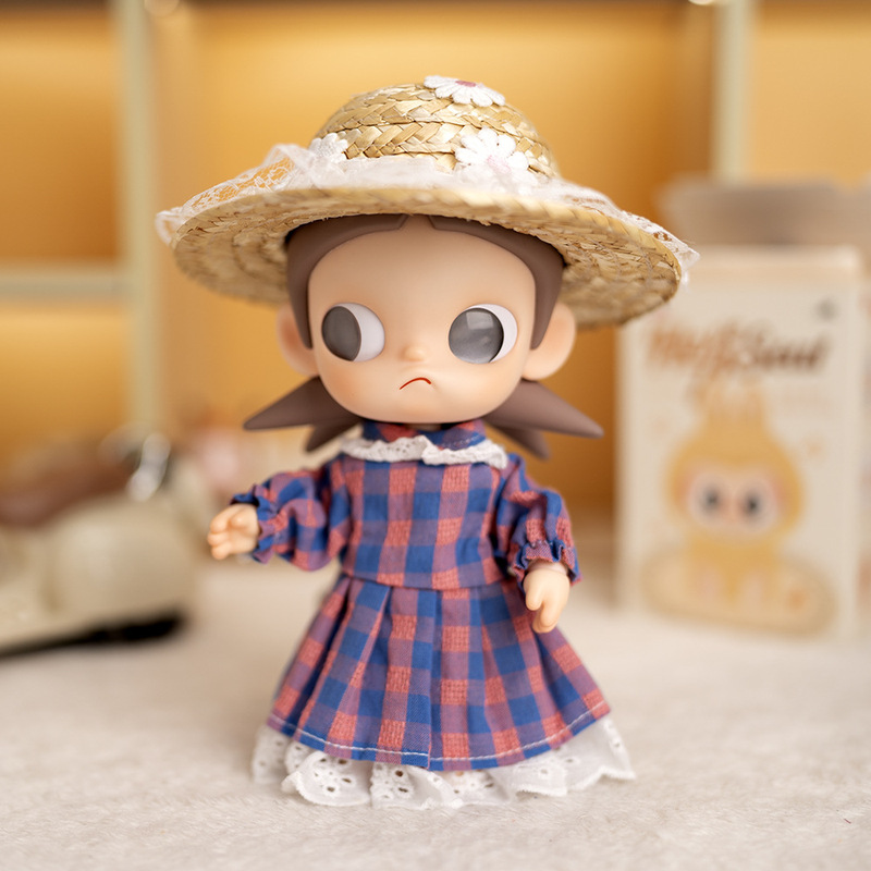 Zsiga's Dream Place Bjd Doll Clothes Country-Style Straw Hat Plaid Skirt Jointed Doll Clothes Gazi Sister Outfit