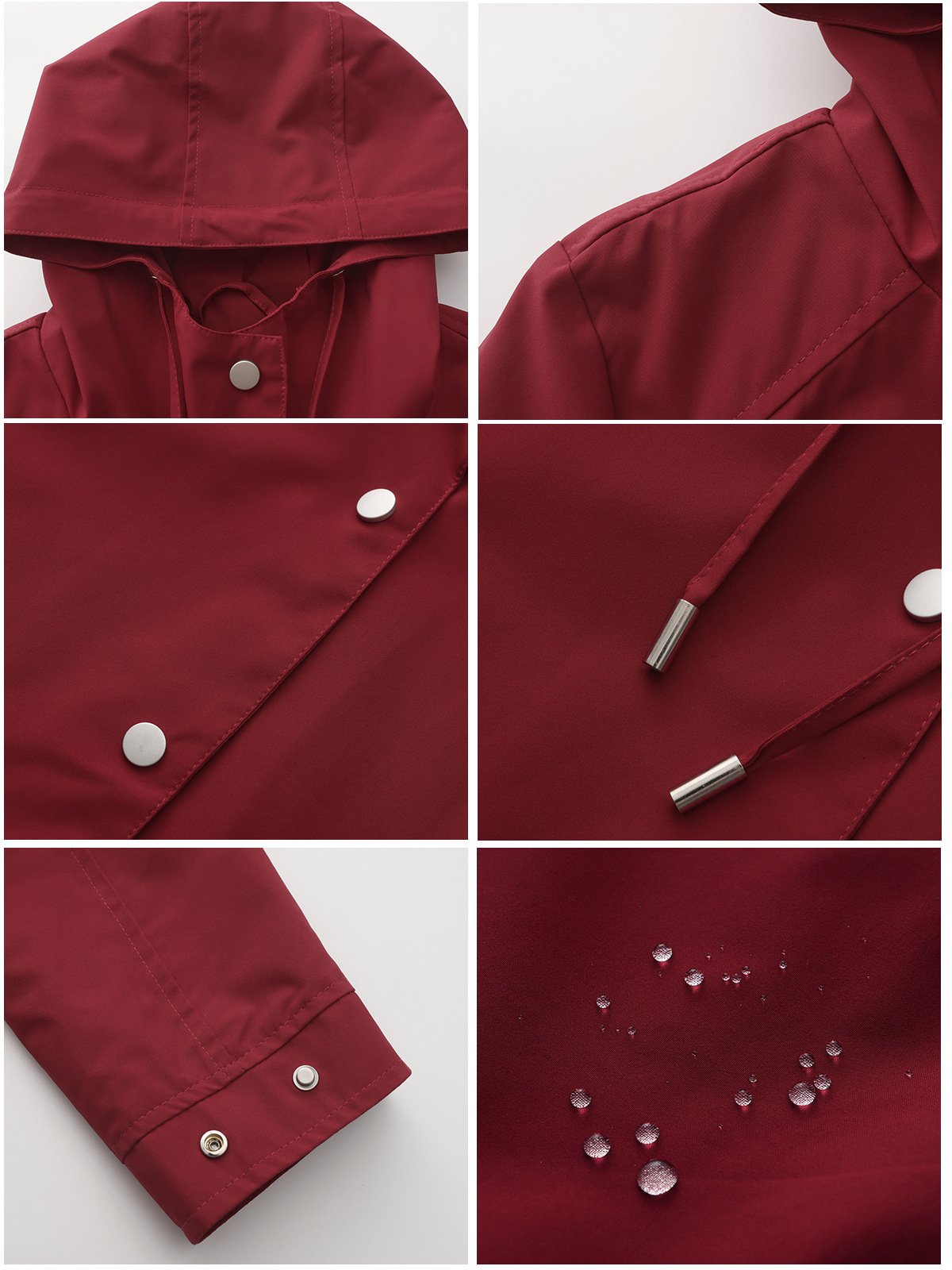 Women's Clothing Spring and Autumn Hooded Water Repellent Jacket with Belt Thin Casual Loose Windbreaker _voghion.com