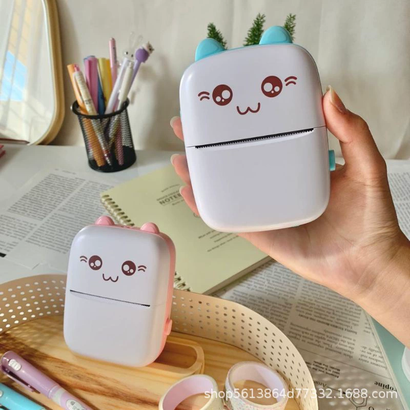 Handheld Wireless Photo Printer C9, Pocket Bluetooth Mini Printer for Kids, Cute Cat Design
