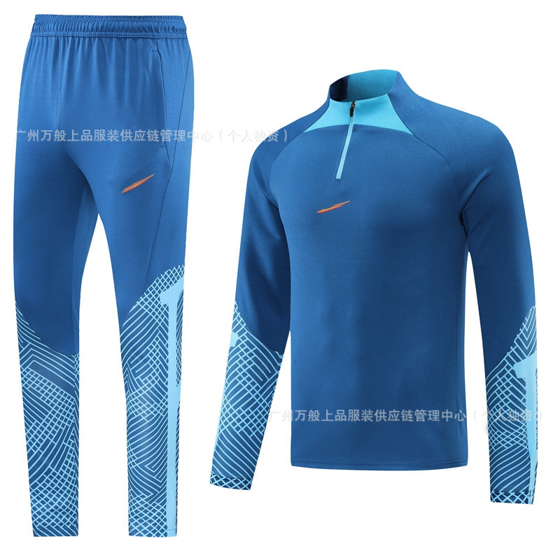NB半拉链冬装长袖长裤套装训练俱乐部基础足球服球衣长拉logo外贸|undefined
