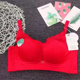 5A3#好运正大红文胸中厚减压大调整型内衣包邮批发