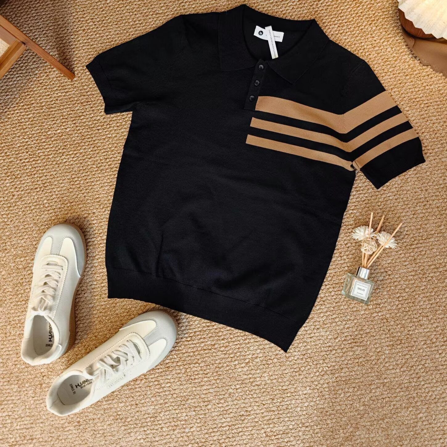 Camisas de polo de manga corta, camisetas de punto de tres barras de verano, fábrica de venta al por mayor.