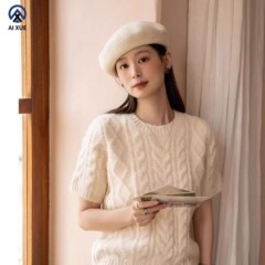 帽子の女性の秋冬のねじのウールのベレーの帽子