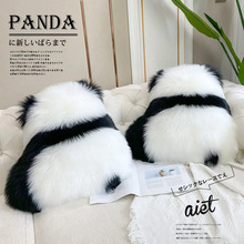 仿羊毛绒熊猫抱枕网红同款生气熊猫坐垫家用沙发飘窗椅子通用靠枕