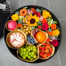 开窗绸质花盒创意心型圆盒子入冬四件套盒鲜花包装材料水果礼品盒