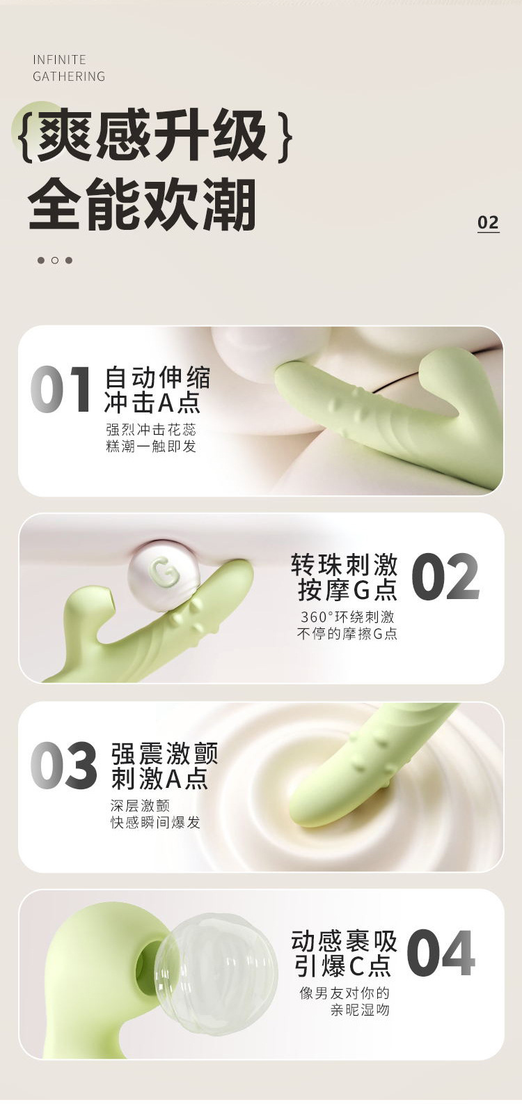 Ankoni Vibrating Bead Wand with Automatic Retractable Thrusting Action, ABS Body, Button Control — detail image 14