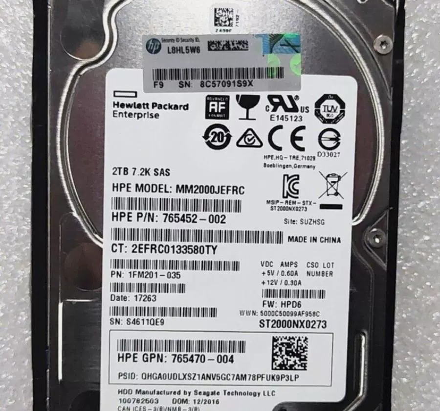 HP 2T SAS 12G 2.5-дюймовый серверный жесткий диск 765466-B21 765873-001