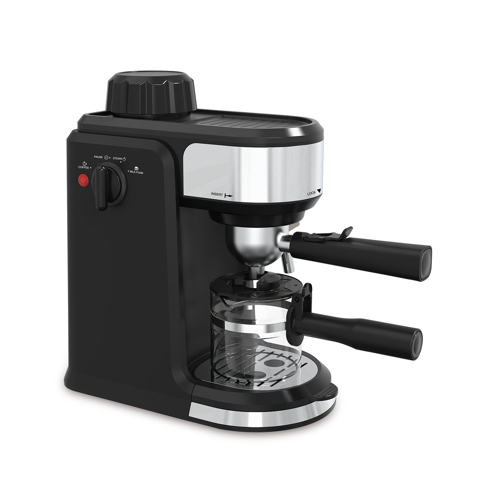 Máquina de café espresso semiautomática transfronteriza pequeña máquina de café espresso doméstica con burbujas de leche y caída de vapor