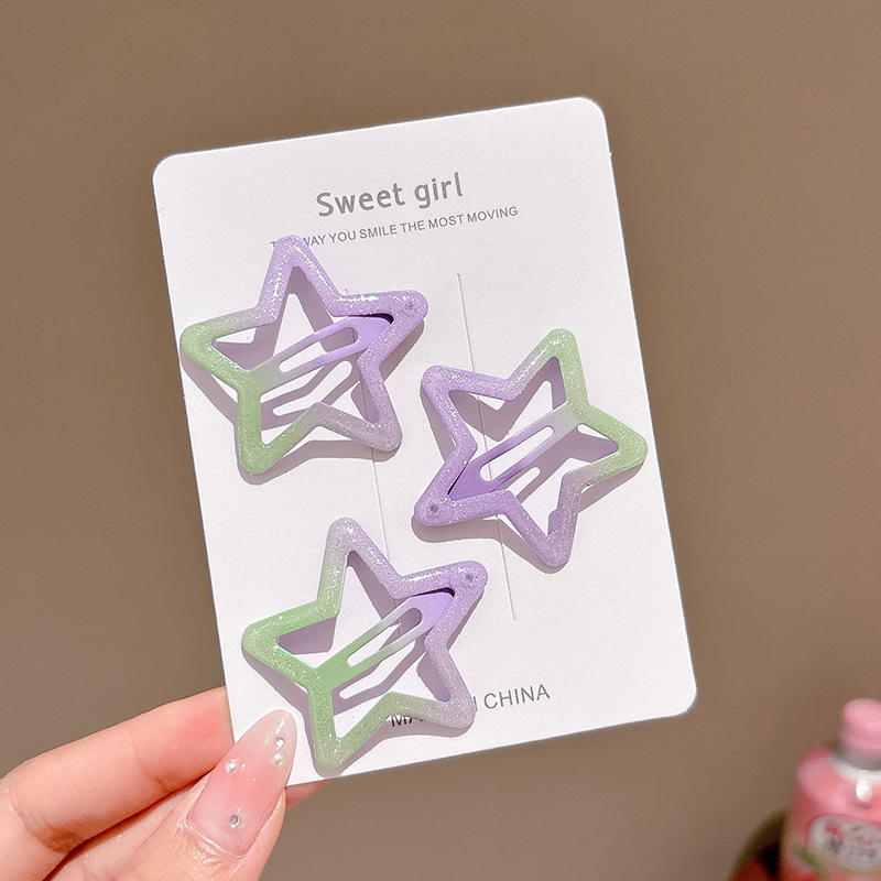 Linda estrella y2g horquilla hembra clip lateral flequillo BB clip horquilla para niños dopamina clip de color tocado