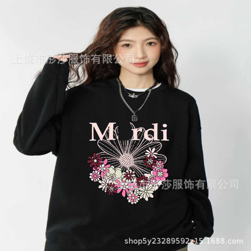 【顶级版本】韩国潮牌Mardi卫衣印花金高银同款小雏菊圆领宽松款|undefined