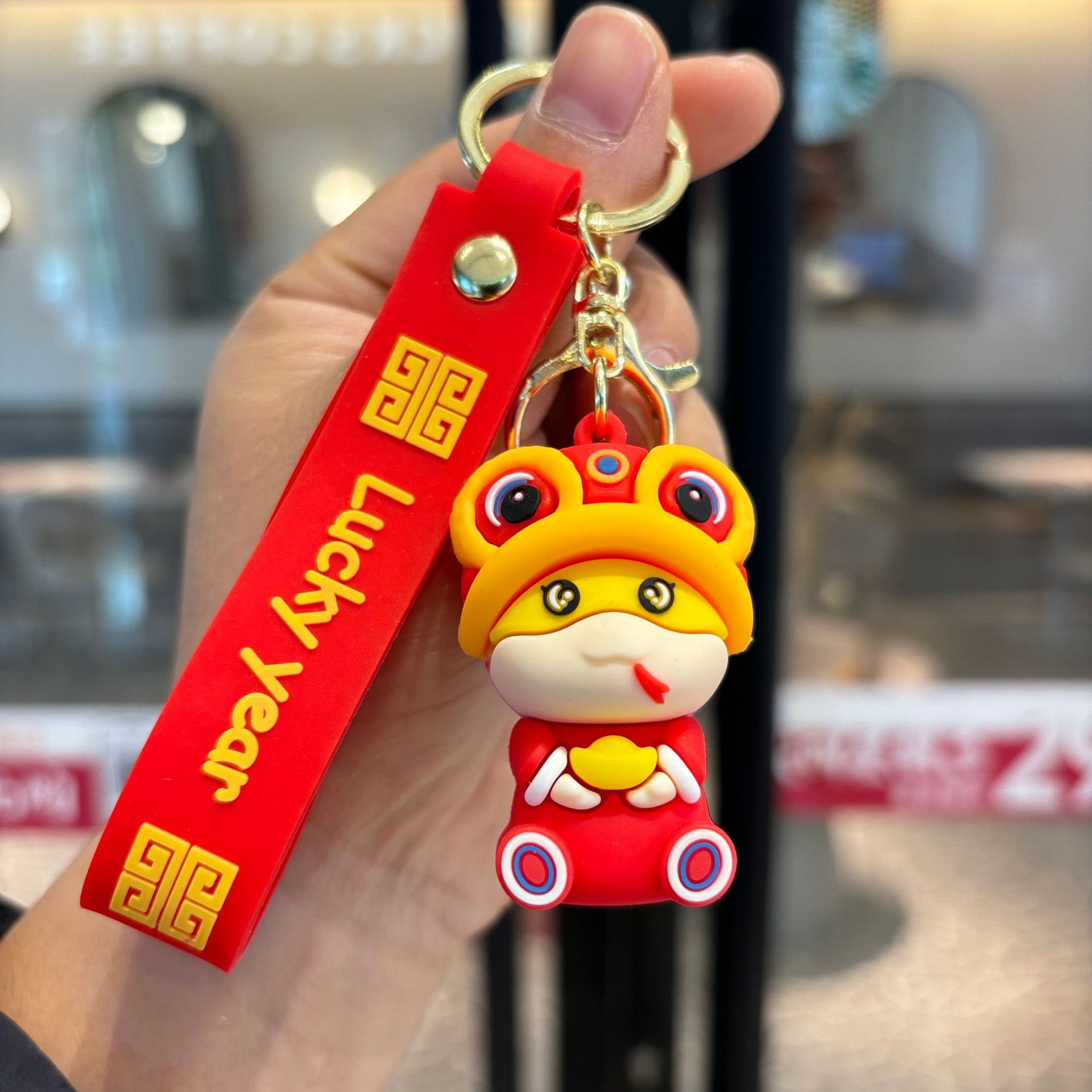 Año Nuevo, león y serpiente, dibujos animados de Año Nuevo, colgantes de llaver, pequeños regalos creativos para chicas, regalos de mano