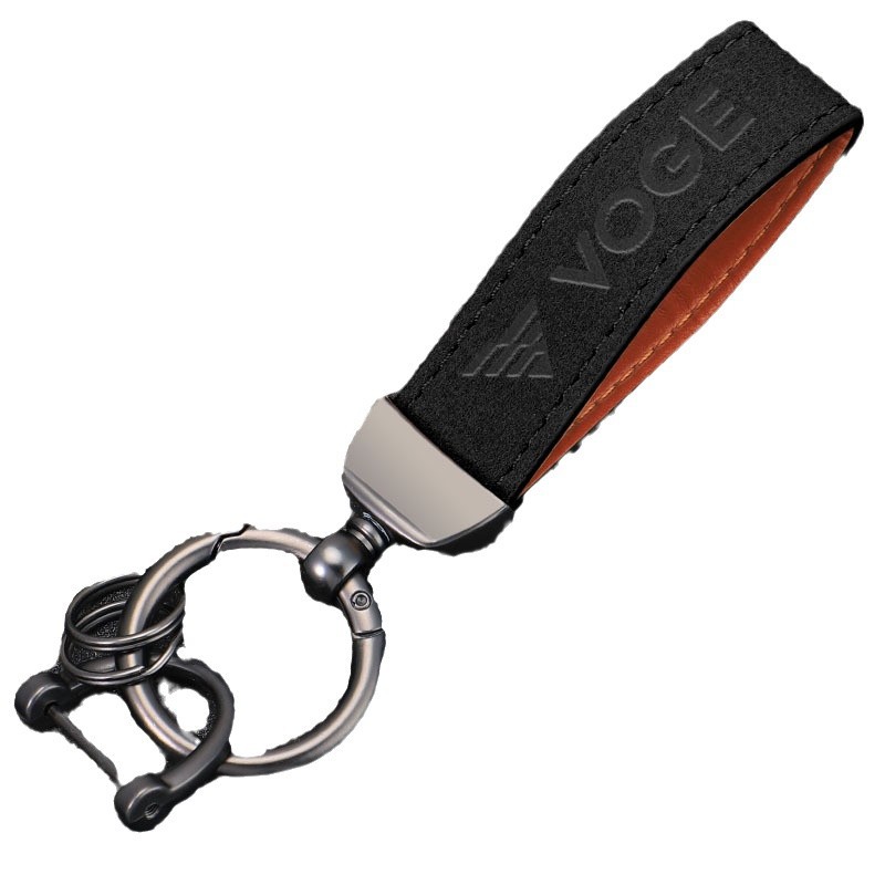 Llavero de motocicleta de piel abatida para Suzuki Yamaha logotipo de impresión en caliente llavero anti-pérdida al por mayor