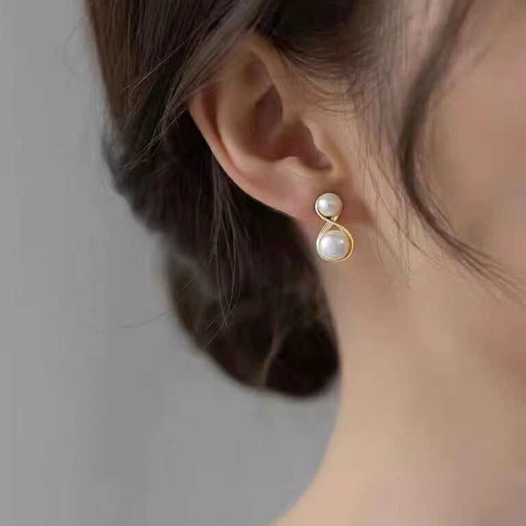 Серьги из жемчуга, авторская фурнитура, S925, серебро 925 пробы, 5-8мм