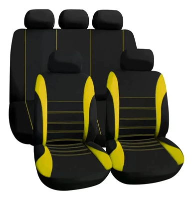Accessories for Export to Russia, Universal seat cover - yellow-9-piece-set-five-seats