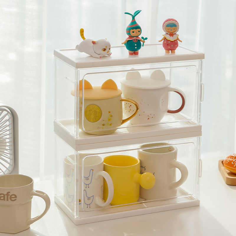 ins Cup Holder Cup Rack Storage Rack Disposable Mug Tea Cup Dust-proof Transparent Storage Rack Nordic Style