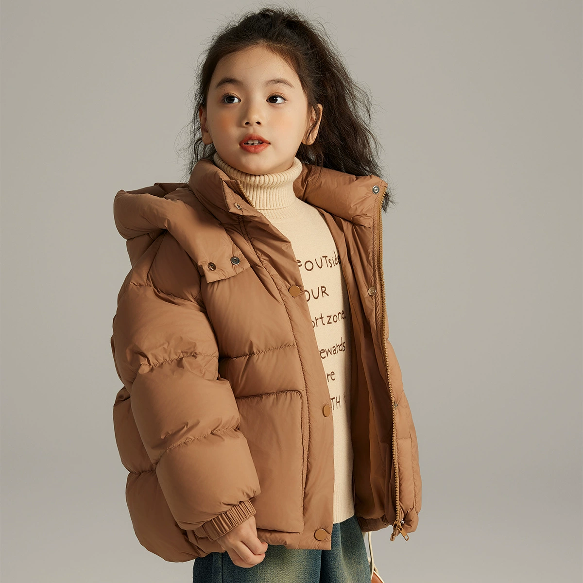 Winter down jacket, velvet children's cloth
