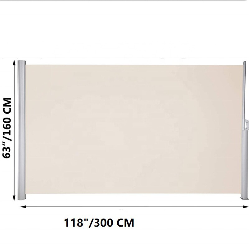 Aluminum Material Polyester Retractable Awning Home Garden Wall Side Awning Anti-Privacy