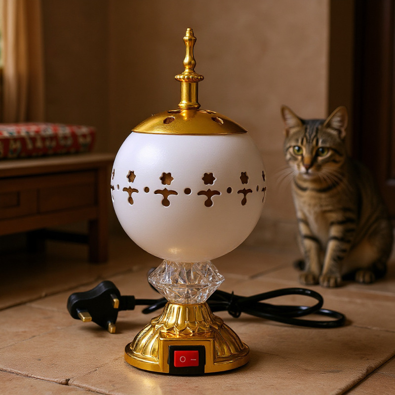 アラブ風球形香炉 中東工芸品 電源式 ドバイ香炉 中東風香炉|undefined