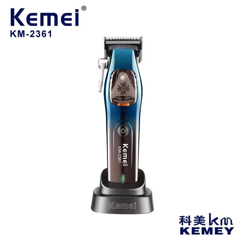 Kemei / Kemei transfronterizos tijeras de empuje eléctricas con base tijeras de empuje eléctricas cabeza de aceite tallada tijeras de peluquería tijeras de corte de pelo