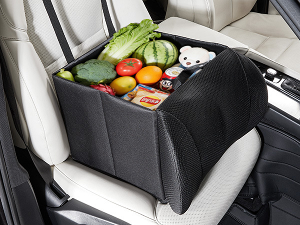 Car Storage Box with Lumbar Support, Two-In-One Memory Foam, Foldable Car Seat Storage Box, Portable Storage Box
