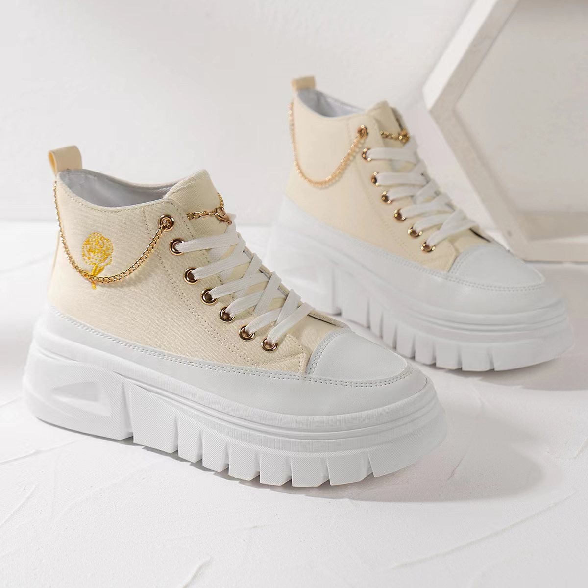 Kadın Tenis Ayakkabıları Basketbol Ayakkabıları Spor Ayakkabıları Sentetik Kemer Desteği Çok Yönlü Spor Ayakkabıları Ayakkabı_voghion.com